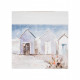 Set 2pz quadri dipinti moderni con paesaggio "Vintage Beach" 30x30
