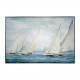 Quadro moderno dipinto a mano su tela di cotone tema marino "Ponente" 120x80