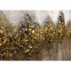 Dipinto a mano su tela dalle linee moderne tema astratto "Bosco dorato" 150x60