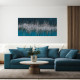 Quadro astratta in stile moderno dipinto a mano su tela "Dark Blue Art" 150x70