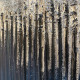 Quadro astratta in stile moderno dipinto a mano su tela "Dark Blue Art" 150x70