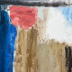 Quadro astratto con cornice dipinto a mano su tela di cotone Blues 114x144