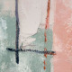 Quadro astratto con cornice dipinto a mano su tela di cotone Blues 114x144