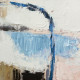 Quadro astratto con cornice dipinto a mano su tela di cotone Blues 114x144