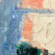 Quadro astratto con cornice dipinto a mano su tela di cotone Blues 114x144