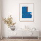 Quadro astratto dipinto a mano con acrilici su tela Snorkel Blue 80x100