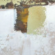 Quadro astratto dipinto a mano su tela di cotone con cornice Basil 70x150