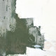 Quadro astratto dipinto a mano su tela di cotone con cornice Basil 70x150