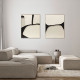 Quadro astratto dipinto a mano su tela di cotone con cornice Flow 80x100