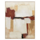 Quadro astratto dipinto a mano su tela di cotone con cornice Muscade 80x100