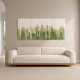 Quadro astratto dipinto a mano su tela di cotone Green Chart 140x70