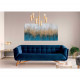 Quadro astratto in stile moderno dipinto su tela in cotone 150x70 "Blue Art"