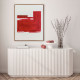 Quadro astratto moderno dipinto a mano con acrilici su tela Racing Red 80x100