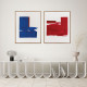 Quadro astratto moderno dipinto a mano con acrilici su tela Racing Red 80x100