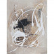 Quadro astratto moderno dipinto a mano su tela di cotone "Cream" 90x120