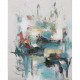 Quadro astratto moderno dipinto a mano su tela di cotone "Mess" 120x150