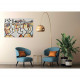 Quadro astratto moderno dipinto a mano su tela in cotone "Visioni" 120x80