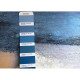 Quadro astratto moderno dipinto a mano su tela "Indigo" 120x30