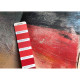 Quadro astratto moderno dipinto a mano su tela "Rouge" 120x30