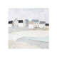 Quadro con paesaggio campestre dipinto a mano su tela "Ocean Town" 80x80