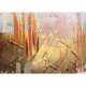 Quadro contemporaneo astratto dipinto a mano "Interferenza di Colori" 140x70