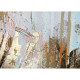 Quadro contemporaneo astratto dipinto a mano "Interferenza di Colori" 140x70