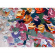 Quadro contemporaneo astratto dipinto a mano "Sfilata di Primavera" 140x70
