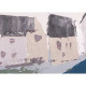 Quadro contemporaneo con paesaggio dipinto a mano su tela "Sea Village" 150x50