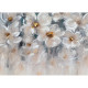 Quadro dipinto a mano moderno con dettagli floreali "Cascata di Fiori" 80x80