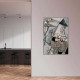 Quadro figurativo contemporaneo con cornice dipinto a mano "Safari" 80x120