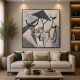 Quadro figurativo contemporaneo con cornice dipinto a mano "Savana" 120x120