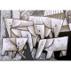 Quadro figurativo contemporaneo con cornice dipinto a mano "Sunrise" 120x80