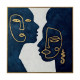 Quadro figurativo contemporaneo con cornice dipinto a mano "Whisper" 80x80