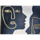 Quadro figurativo contemporaneo con cornice dipinto a mano "Whisper" 80x80