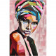 Quadro figurativo moderno dipinto a mano su tela "United Colors" 80x120