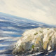 Quadro marino dipinto a mano con acrilici su tela Ero 140x70