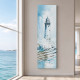 Quadro marino dipinto a mano con acrilici su tela Leandro 30x100