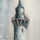 Quadro marino dipinto a mano con acrilici su tela Leandro 30x100