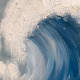 Quadro marino dipinto a mano con acrilici su tela Montale 140x70