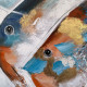 Quadro moderno a tema marino dipinto a mano su tela "Opah" 80x80