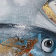 Quadro moderno a tema marino dipinto a mano su tela "Tuna" 80x80