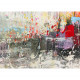Quadro moderno astratto dipinto a mano su tela 150x110 "Orizzonte di colori"