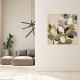 Quadro moderno astratto dipinto a mano su tela "Foliage 1" 90x90