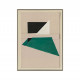 Quadro moderno astratto dipinto a mano su tela "Green shapes" 60X80