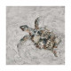 Quadro moderno astratto figura marina dipinto a mano su tela "Tortoise" 60x60