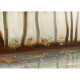 Quadro moderno con paesaggio dipinto a mano su tela "Golden River" 140X70