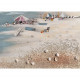 Quadro moderno dipinto a mano ritratto paesaggistico marino "Free Beach" 80x80