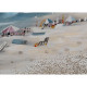 Quadro moderno dipinto a mano ritratto paesaggistico marino "Free Beach" 80x80
