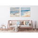Quadro moderno dipinto a mano ritratto paesaggistico marino "Free Beach" 80x80