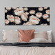 Quadro moderno floreale dipinto a mano su tela 150x60 "Fiori nella notte"
